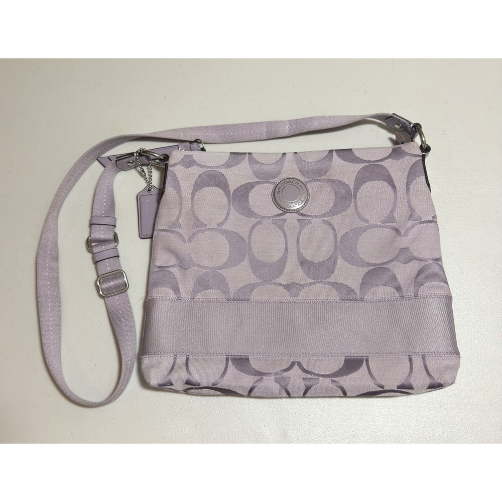 Coach Signature Stripe Crossbody Shoulder Bag Lilac/Lavender Bag Spring Y2K